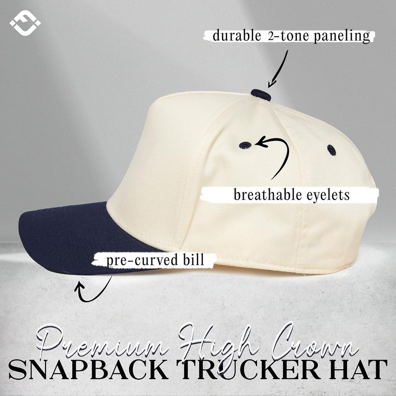 Funky Junque Vintage Canvas Snapback Hat - Adjustable 2 Tone Cap for Men Women - Put It On My, Cowboy, Girl Dad, Funny - Image 3